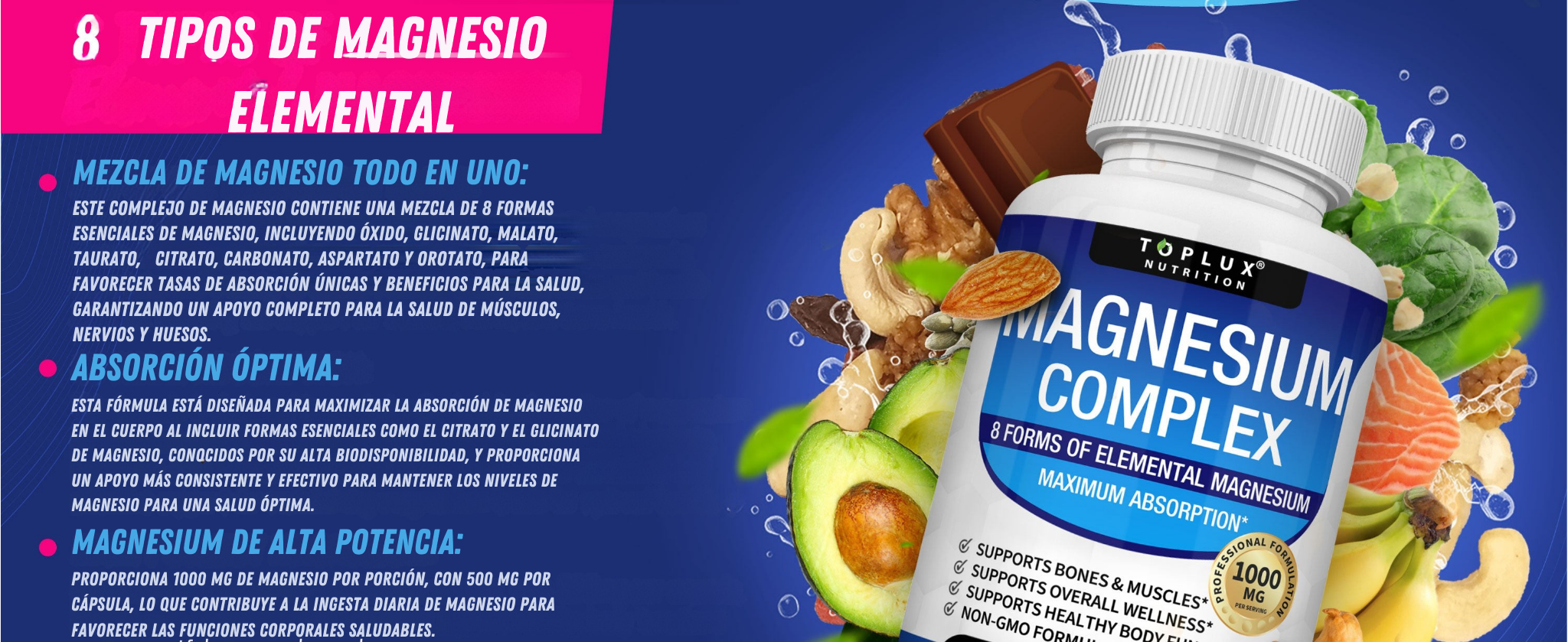 💥EXCLUSIVO BLACK FRIDAY💥 MAGNESIUM COMPLEX® 8 en 1 TOPLUX™ IMPORTADO 🇺🇸 (ORIGINAL)